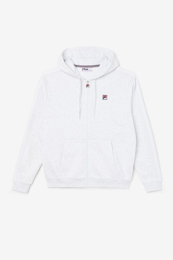 Fila Joey Full Zip White Hoodie Mens - NZ 28356-CEQL